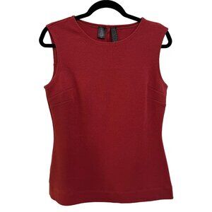 Lukastyle Women’s Medium Red-Orange Cotton Blend Fitted Sleeveless Top